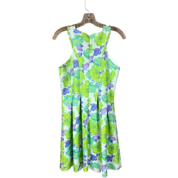 Gianni Bini Neon Floral A Line Scuba Short Dress - Picture 2 of 6